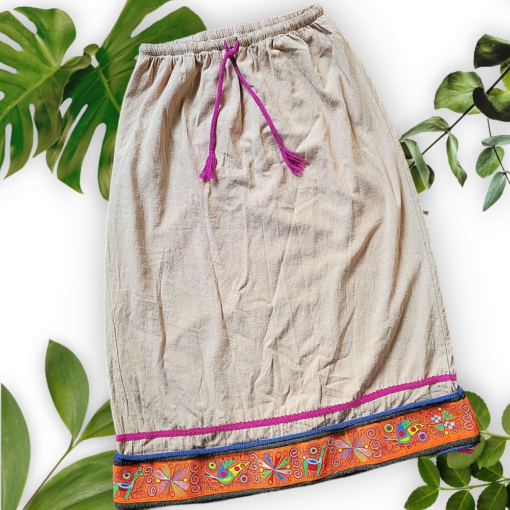 Embroidered A-Line Skirt, sz Small-Medium